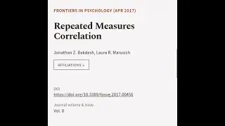 Repeated Measures Correlation | RTCL.TV