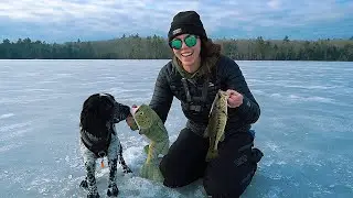 first day ICE FISHING | Loon's first time!