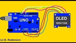 OLED 128x64 SSH1106 at Arduino Uno with  u8glib (Win and Lin) (german video)