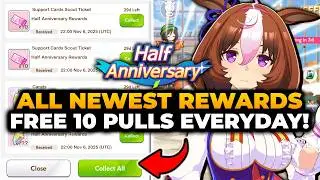 UMA MUSUME NEW MORE REWARDS FOR HALF ANNIVERSARY (FREE 10 PULLS EVERYDAY, CARATS, ETC) | Umamusume