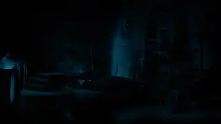 A ghost wearing a wedding dress appeared in the room.