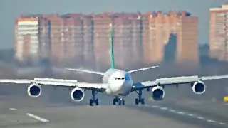 I have never seen a longer plane. 75 meters of beauty. Airbus A340-600.