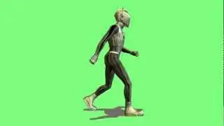 Cyberman walk green screen animation poser 1080p s02r01 30fps