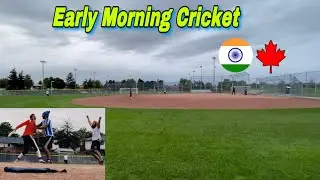 CRICKET MATCH IN A BASEBALL FIELD IN CANADA