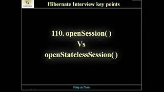 HB110. Hibernate - openSession ( ) Vs openStatelessSession ( )