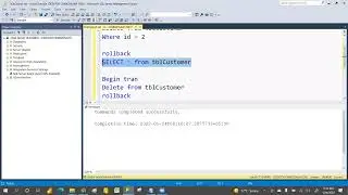 09DML Command Delete In SQL Server|| DML Command| Rollback data