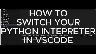 How to switch Python Interpreter In Visual Studio Code?