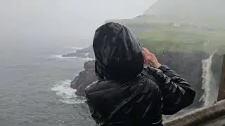 Rainy Waterfall Faroe Islands