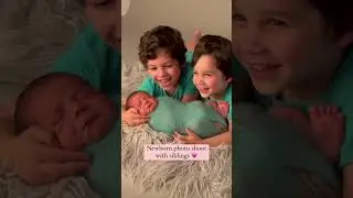Newborn and sibling photo shoot idea 