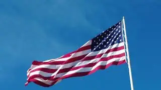 Huge flag waving in the wind