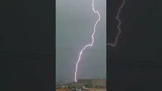 Близкие удары молний и взрывной гром! 
