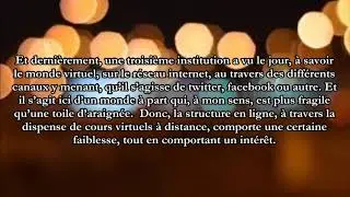Les milieux d enracinement de la science et avis sur l'apprentissage à distance- Shaykh Al Oseymî