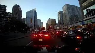 Driving along Yonge Street at sunset (2017-09-08)