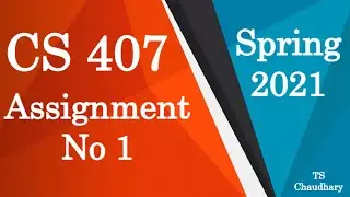 CS 407 Assignment No 1 Solution Spring 2021
