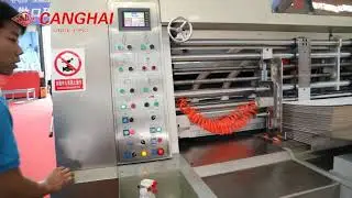 Fully vacuum high speed five color printing slotting and die cutting with folder gluer line