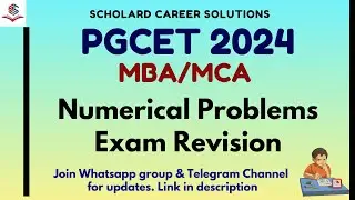 PGCET 2024 Exam Revision - Numerical Problems  | #pgcet2024 #pgcetmba #pgcet