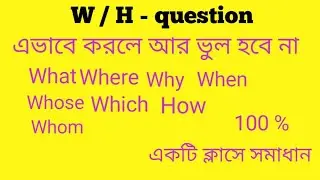 w h question ! how can i learn with/h question ! wh question perfect english grammar!