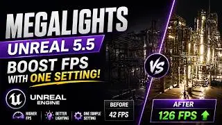 Unreal Engine 5.5 MegaLights Tutorial | Boost FPS with One Setting! #UnrealEngine5 #MegaLights