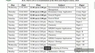 B.sc exam timetable kota university 2018