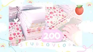 Making 200 NOTEBOOKS! 🍓 / Getting ready for a shop update / Full time SHOP OWNER Life / STUDIO VLOG