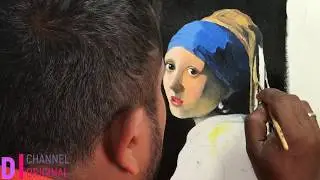 Art Reproduction ( Vermeer) Girl with a Pearl Earring |Beginner oil painting