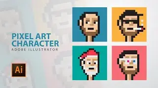 How to Draw Pixel Art Character | Adobe Illustrator Tutorial