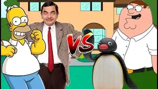 MUGEN Battle 453: Homer Simpson and Mr.Bean VS Pingu and Peter Griffin
