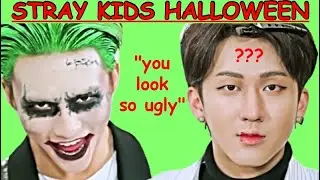 stray kids doing halloween makeup (gone wrong)