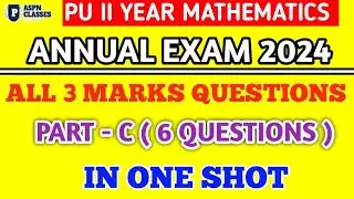 2nd  PUC MATHS 3 MARKS IMPORTANT QUESTIONS 2024 || PART C IMPORTANT QUESTIONS 2024