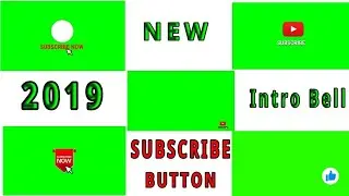 Subscribe Button and Bell Icon Green Screen