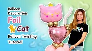 Foil Cat 🐈 Balloon Decoration | Balloon Twisting Tutorial