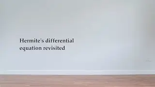 Hermite's differential equation revisited