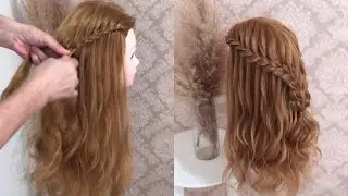 ✨Trança cascata super fácil de fazer😉🤍#braidstutorial#penteadoscomtranças#tranças#penteados#braids