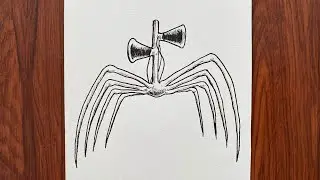 Easy drawing , How to draw a Spider Siren Head