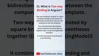 What is Two-way Binding in Angular? 🤔 Angular Interview Q&A 