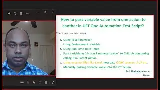 How to pass variable value from one action to another in UFT One Automation Test Script?