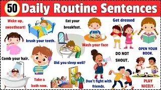 50 Daily Routine Sentences for Kids | Daily sentences | English Vocabulary 