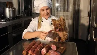 Колбаса МОСКОВСКАЯ Варёно-копчёная ( домашняя) Самодельная .