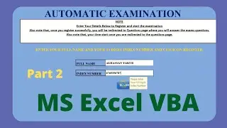 How to Create Examination or Quiz Application in MS Excel  VBA | Part 2
