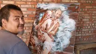 Рисую Басова В. П. по картине Ляпкало