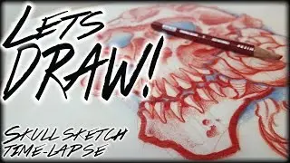 Skull and Flower (Sketch Time-lapse)