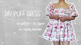 DIY Puff Sleeve Satin Dress - No Sewing Machine! Easy Beginners - The Best You've Ever Seen.