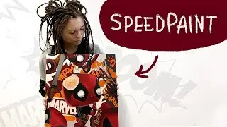 РИСУЕМ НА ХОЛСТЕ АКРИЛОМ | ДЭДПУЛ |Drawing DeadPool | Speedpaint