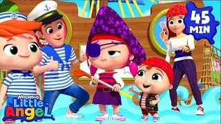 Pirates VS Sailors: Family Mini Golf Competition | Little Angel and Cocomelon Nursery Rhymes