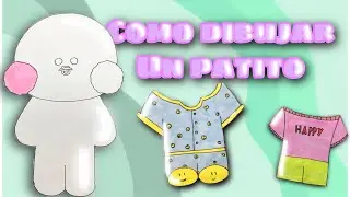 como dibujar paso a paso un patito de papel y como ponerle ropa