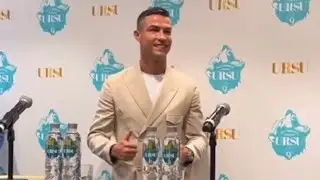 Cristiano Ronaldo promoting his new bottled water 👍