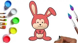 How to draw a hare or a rabbit easily in stages, animal drawings for kids a beautiful and cute bunny