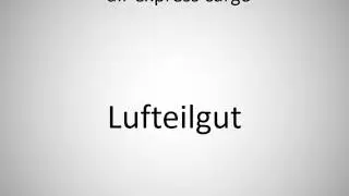 How to say air express cargo in German?