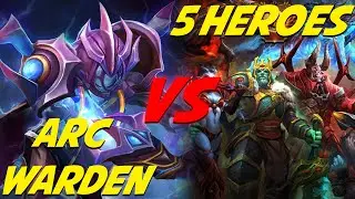 😲ARC WARDEN PRO vs 5 HÉROES! NUEVA BUILD OP DOTA 2