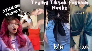 Trying Tiktok fashion hacks 😅! #tiktok #fashion #fashionhacks
